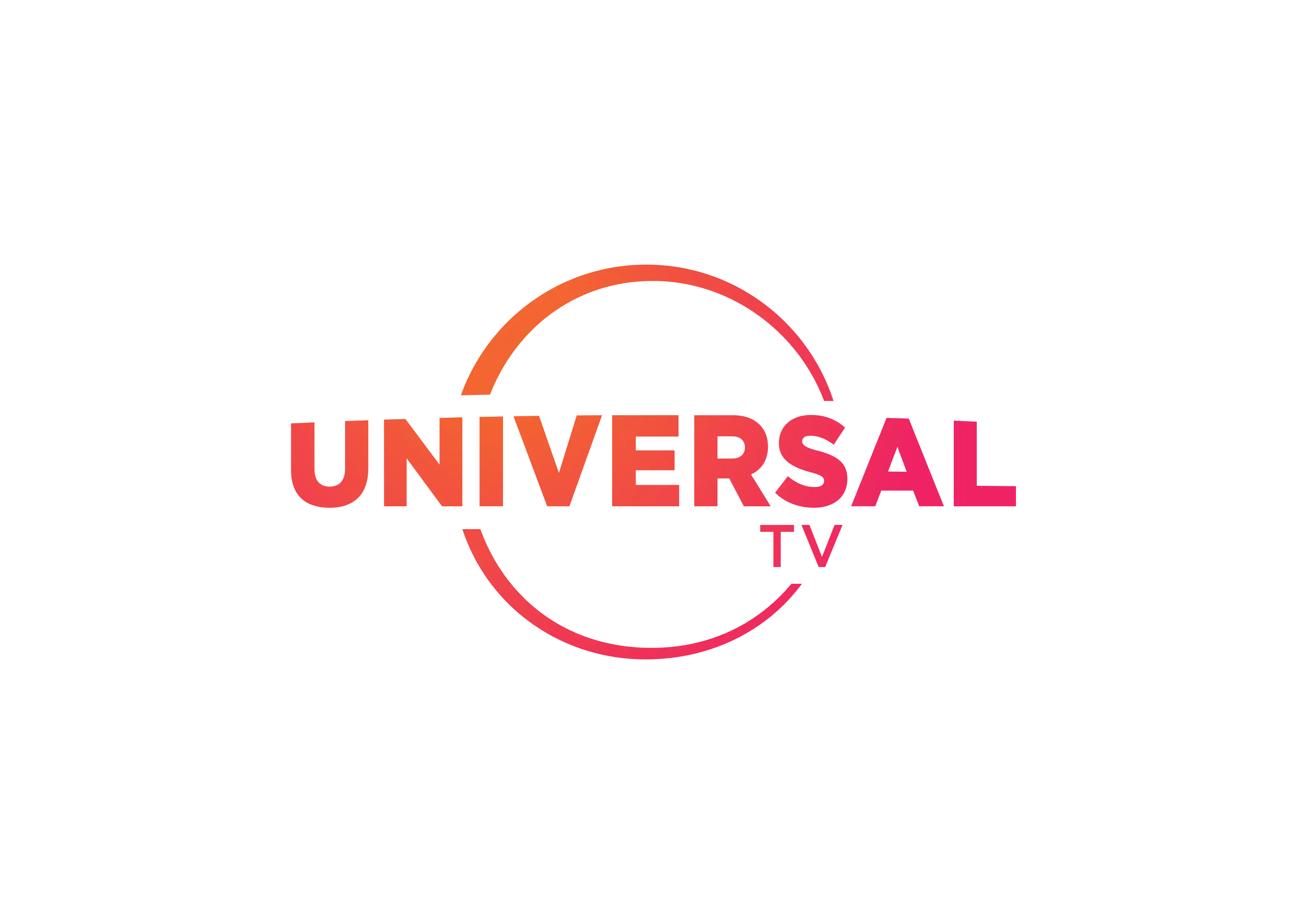 Universal TV Logo in weiß mit transparentem Hintergrund