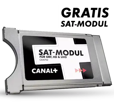 CANAL+ SAT-Modul mit weißem Störer 