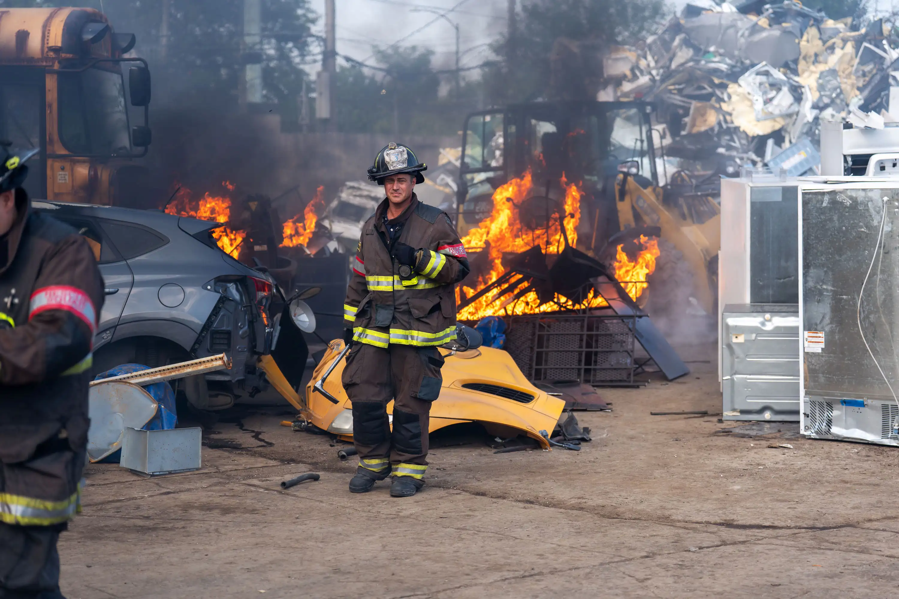 Chicago Fire Szene: Brennendes Auto.