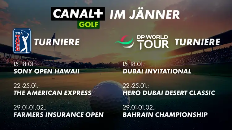 Golfübertragungen im Januar bei CANAL+