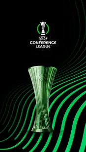 UEFA Conference League Banner mit Pokal und UECL-Logo.