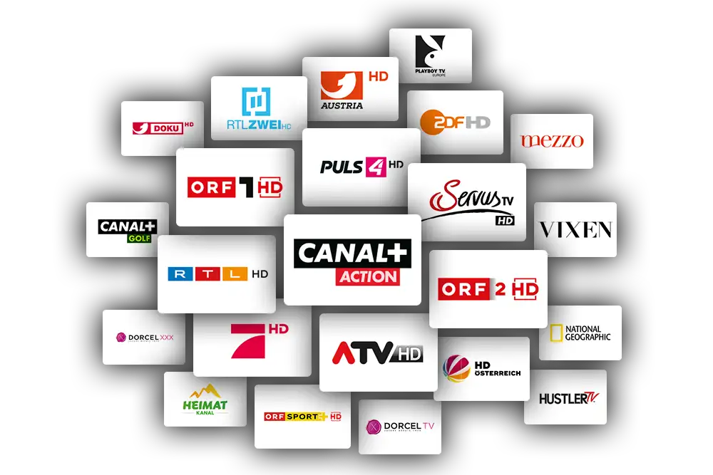 Logos einiger bei CANAL+ enthaltener HD-TV-Sender