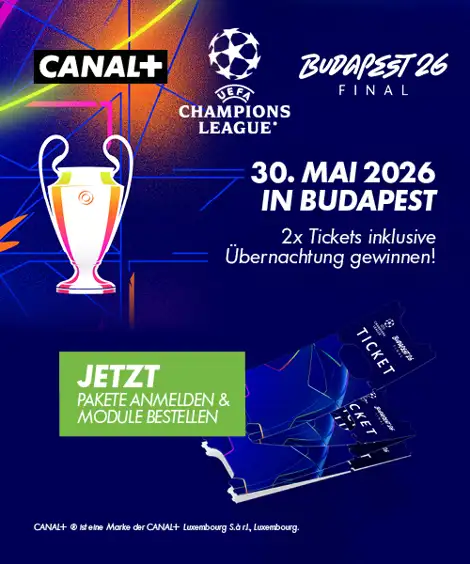 Illustration der Informationen und Teilnahmebedingungen des CANAL+ Händlergewinnspiels.
